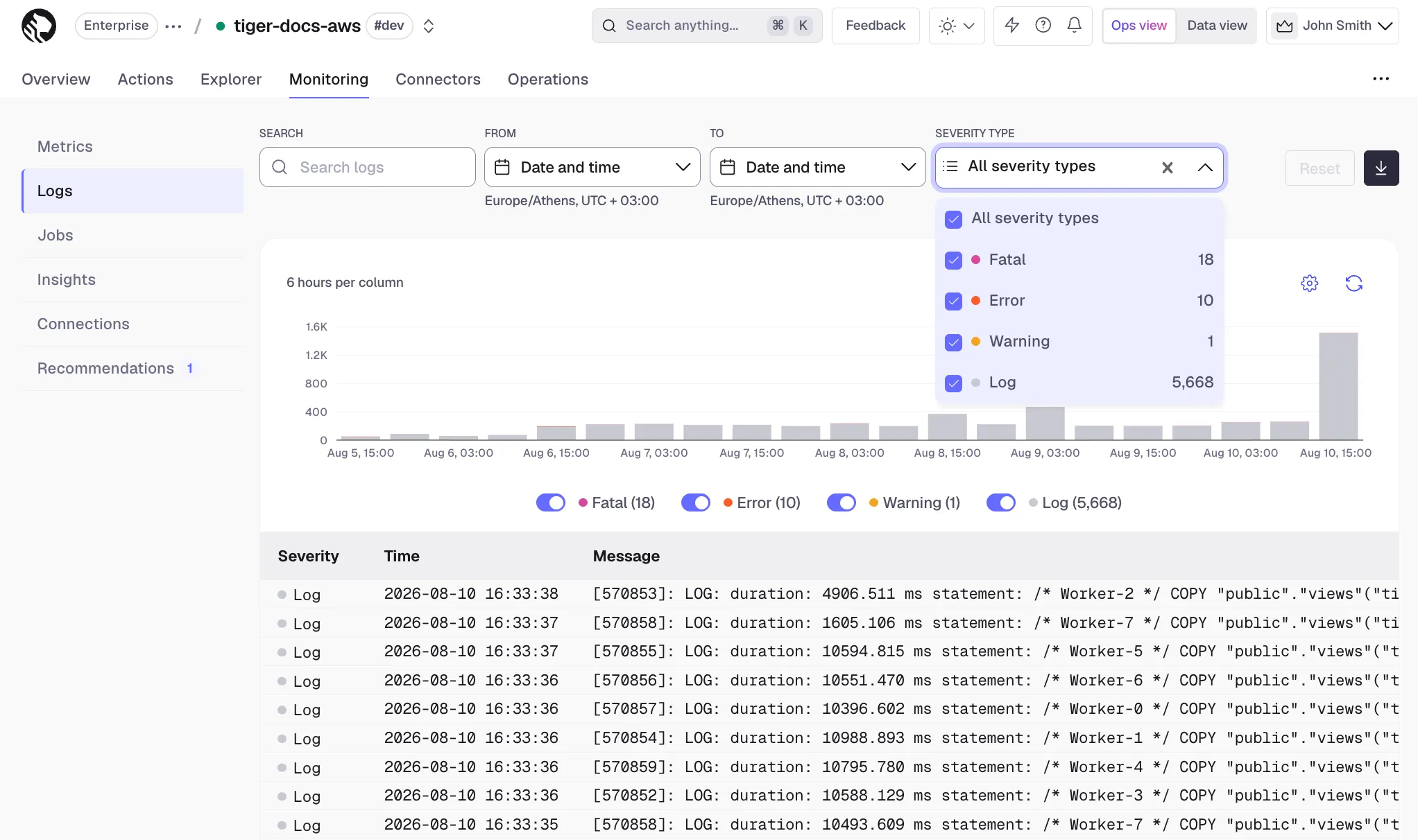 Find logs faster